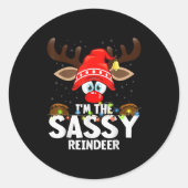 Christmas Matching I'm The Sy Reindeer Ronde Sticker (Voorkant)