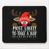 Christmas Matching Most Likely To Take A Nap Pjs Muismat (Voorkant)