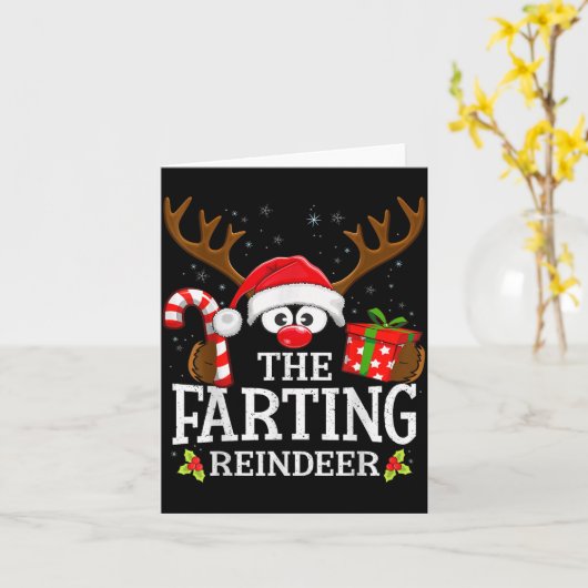Christmas Matching The Farting Reindeer Family Kaart (Gele Bloem)