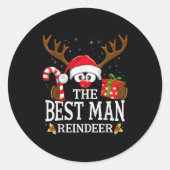 Christmas Matching The Man Reindeer Family  Ronde Sticker (Voorkant)
