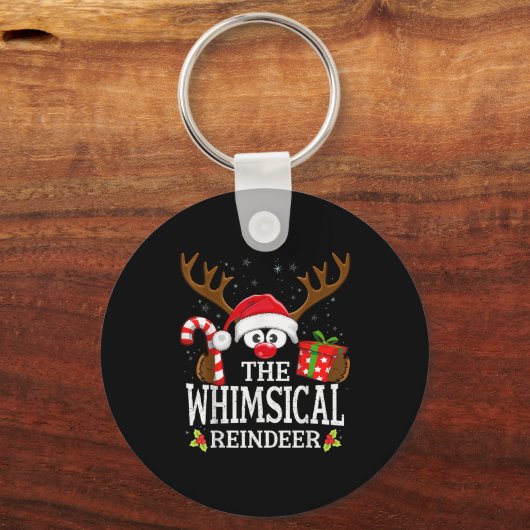 Christmas Matching The Whimsical Reindeer Family Sleutelhanger (Voorkant)