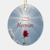 Christmas Memorial Custom Name Roos Keramisch Ornament (Links)