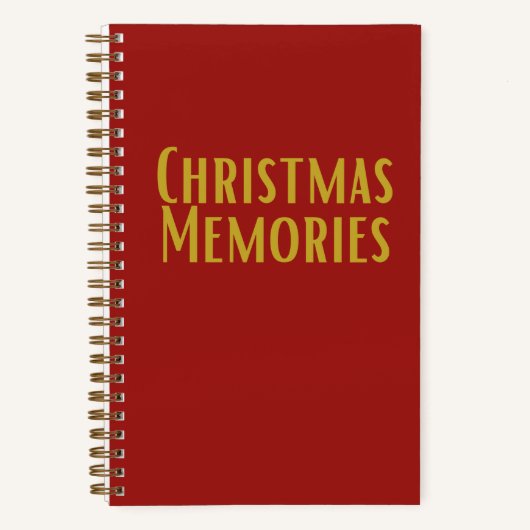 "Christmas Memories" Red & Gold Christmas Journal (Recto)