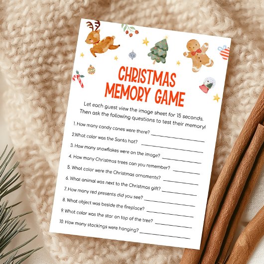 Christmas Memory Game Feestdagenkaart