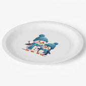 Christmas Merry Christmas For Gift Penguin Snowman Papieren Bordje (Gekanteld)