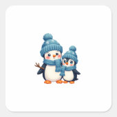 Christmas Merry Christmas For Gift Penguin Snowman Vierkante Sticker (Voorkant)