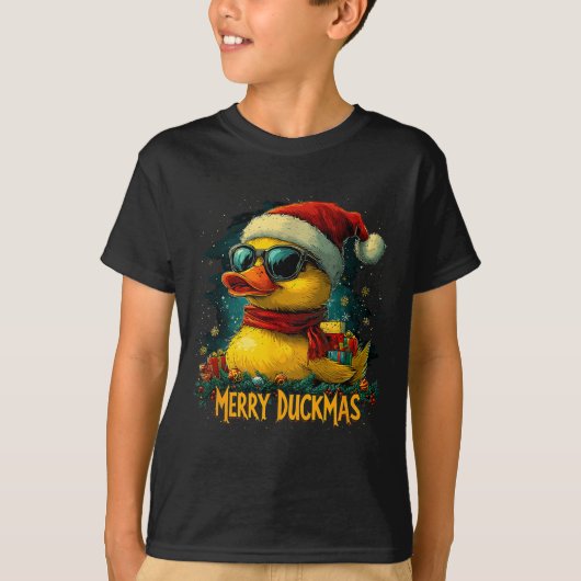Christmas Merry Duckmas Funny Quackmas Pajama Duck T-shirt (Voorkant)