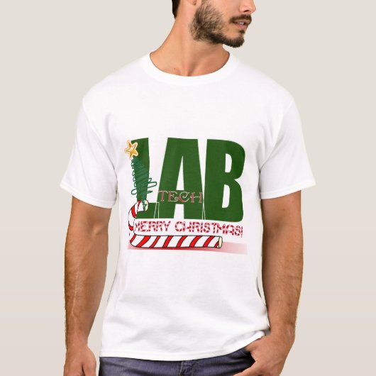 CHRISTMAS MERRY LABORATORY - LAB TECH T-SHIRT (Voorkant)