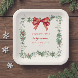 Christmas Merry Little Baby Shower  Papieren Bordje