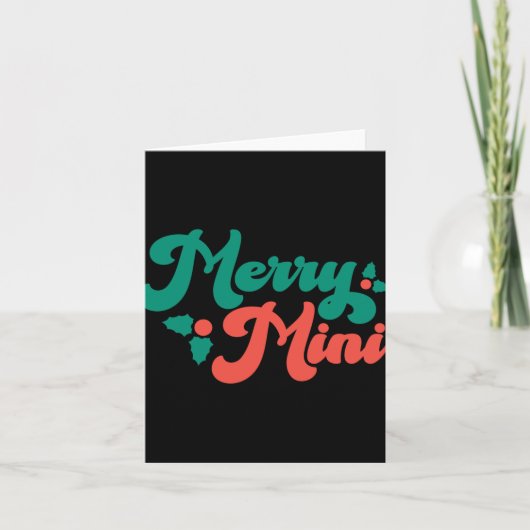 Christmas Merry Mini Cute Modern Tygraphy Script B Kaart (Voorkant)