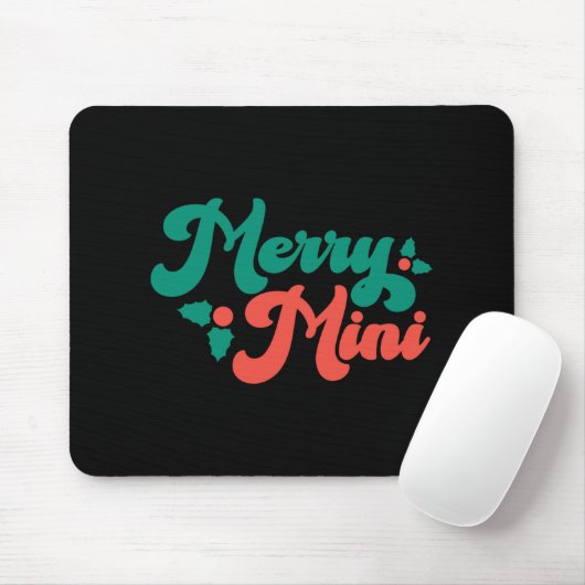 Christmas Merry Mini Cute Modern Tygraphy Script B Muismat (Met muis)
