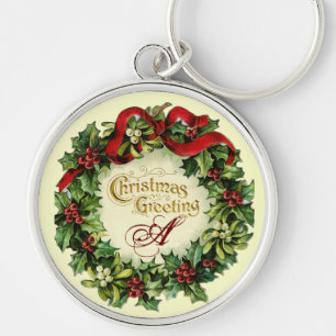 CHRISTMAS MET MISTLETOES EN HOLLY BERRIES SLEUTELHANGER