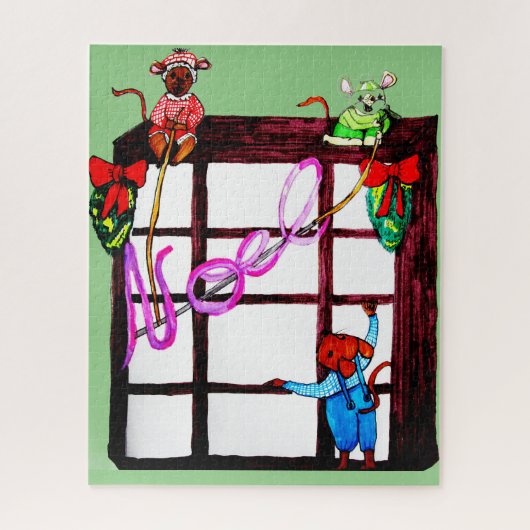 CHRISTMAS MICE DECORATE LEGPUZZEL (Verticaal)