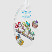 CHRISTMAS MICE SLEDDING ornament (voorkant)