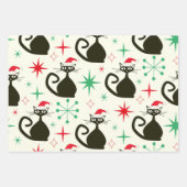 Christmas Mid Century Retro Atomic Cats  Inpakpapier Vel (Voorkant 3)