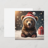 Christmas mignon ours Carte de vacances (Devant / Derrière)