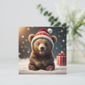 Christmas mignon ours Carte de vacances (Debout devant)