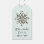Christmas Mint Champagne Snowflake Cadeaulabel (Voorkant)