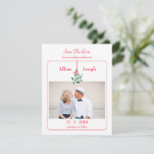 Christmas Mistletoe Foto Sla de datum Kaart (Staand voorkant)