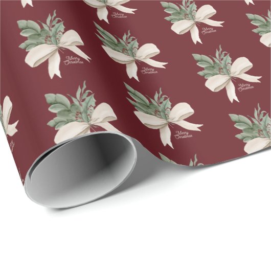 Christmas Mistletoe Watercolor Cadeaupapier (Rol Hoek)