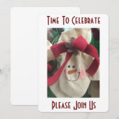 CHRISTMAS MITTEN SNOWMAN PARTY INVITATION KAART (Voorkant / Achterkant)