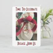 CHRISTMAS MITTEN SNOWMAN PARTY INVITATION KAART (Staand voorkant)