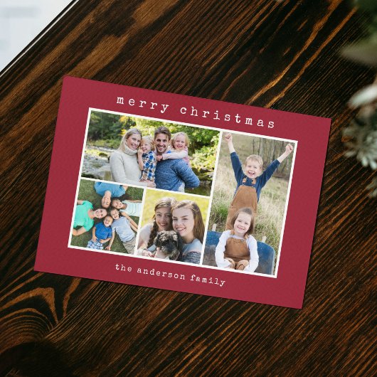 Christmas Modern Typewriter 4 Fotocollage Feestdagenkaart