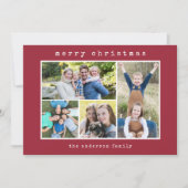 Christmas Modern Typewriter 4 Fotocollage Feestdagenkaart (Voorkant)