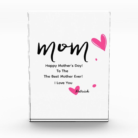 Christmas Moederdag Photo Block - Roze harten! Fotoblokken (Voorkant)