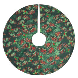 Christmas Monarch Butterfly Wings and Holly Berry Kerstboom Rok