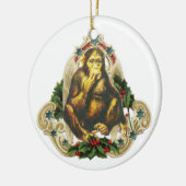 Christmas monkey keramisch ornament (Links)