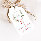 Christmas Monogram Crest Gift Label Cadeaulabel