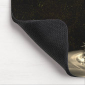 Christmas Monogram Golden Shiny Tree Winter Black Muismat (Hoek)