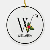 Christmas Monogram Letter W Personalized Keramisch Ornament (Voorkant)