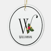 Christmas Monogram Letter W Personalized Keramisch Ornament (Links)