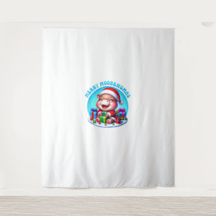 Christmas Moo Deng Merry Moodengmas Baby Hippo Chr Wandkleed