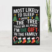 Christmas Most Likely To Sleep Under The Tree I'm Kaart (Voorkant)