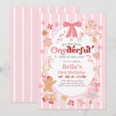 Christmas Most Onederful Time 1st Birthday Invite Kaart (Voorkant / Achterkant)