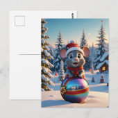Christmas Mouse Briefkaart (Voorkant / Achterkant)
