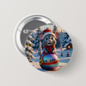 Christmas Mouse Button (Voorkant /achterkant)