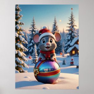 Christmas Mouse Poster