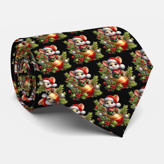 Christmas Mouse Stropdas (Opgerold)