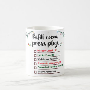 "Christmas Movie Checklist Mug - Cosy Holiday Wrap