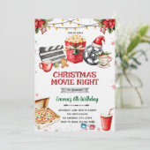Christmas Movie Night party invitation (Debout devant)