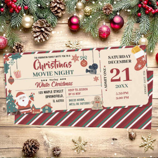 Christmas Movie Night Ticket Kaart