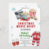 Christmas movie popcorn Invitation (Devant / Derrière)