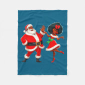 Christmas Mr Santa Mrs Claus Dancing African Ameri Fleece Deken (Voorkant)