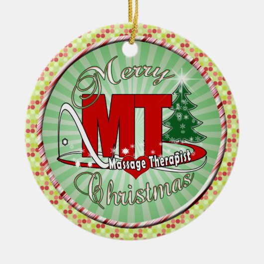 CHRISTMAS MT Massage Therapist Keramisch Ornament (Voorkant)