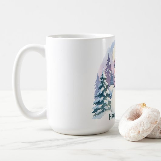 Christmas Mug – Adorable Winter Cat Lover Gift (Avec donut)