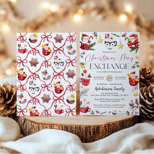 Christmas Mug Gift Exchange Party Invitation